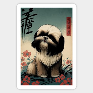 Super Cute Shih Tzu Portrait - Japanese style Sticker